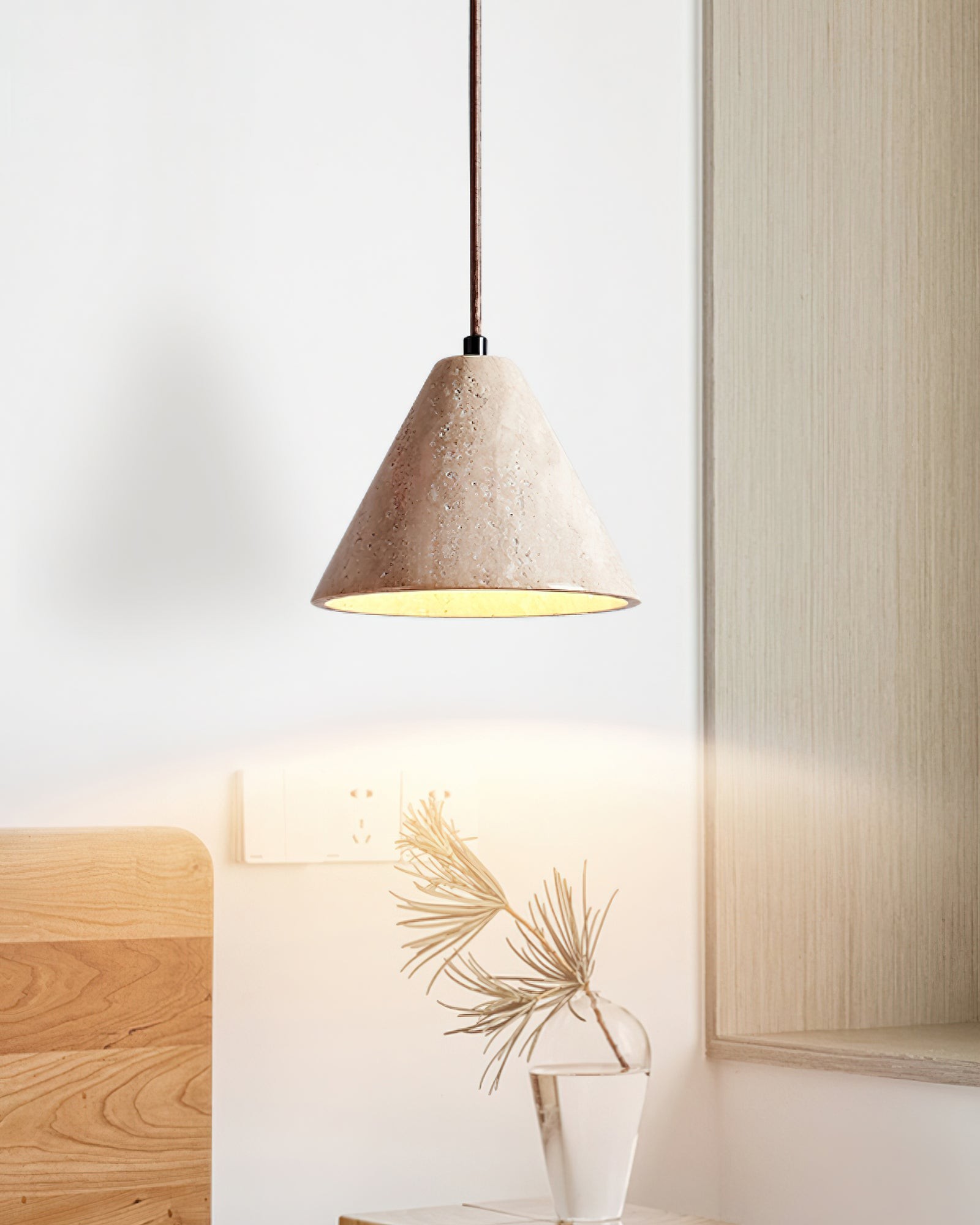 Wabi-Sabi Style Creative Travertine Pendant Light K690