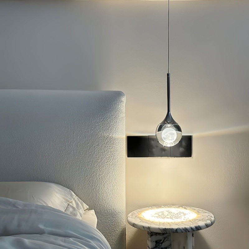 Moon Clear Glass Ball Pendant Light K787