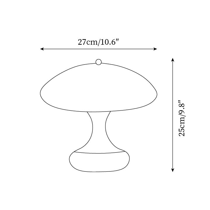 Mushroom Shape Curved Table Lamp K697