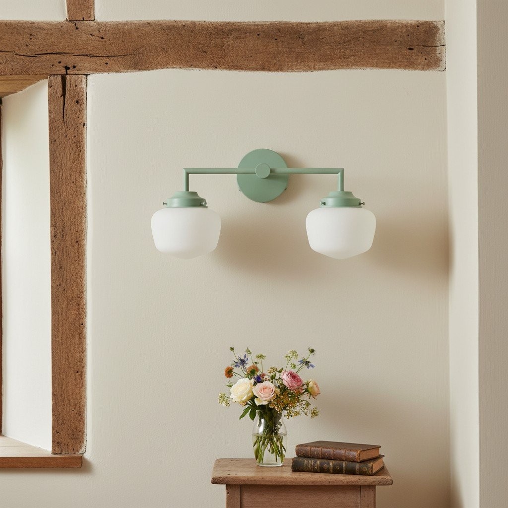 Opalume Glass Vanity Light - Vintage Inspired Bathroom Wall Lighting K1458