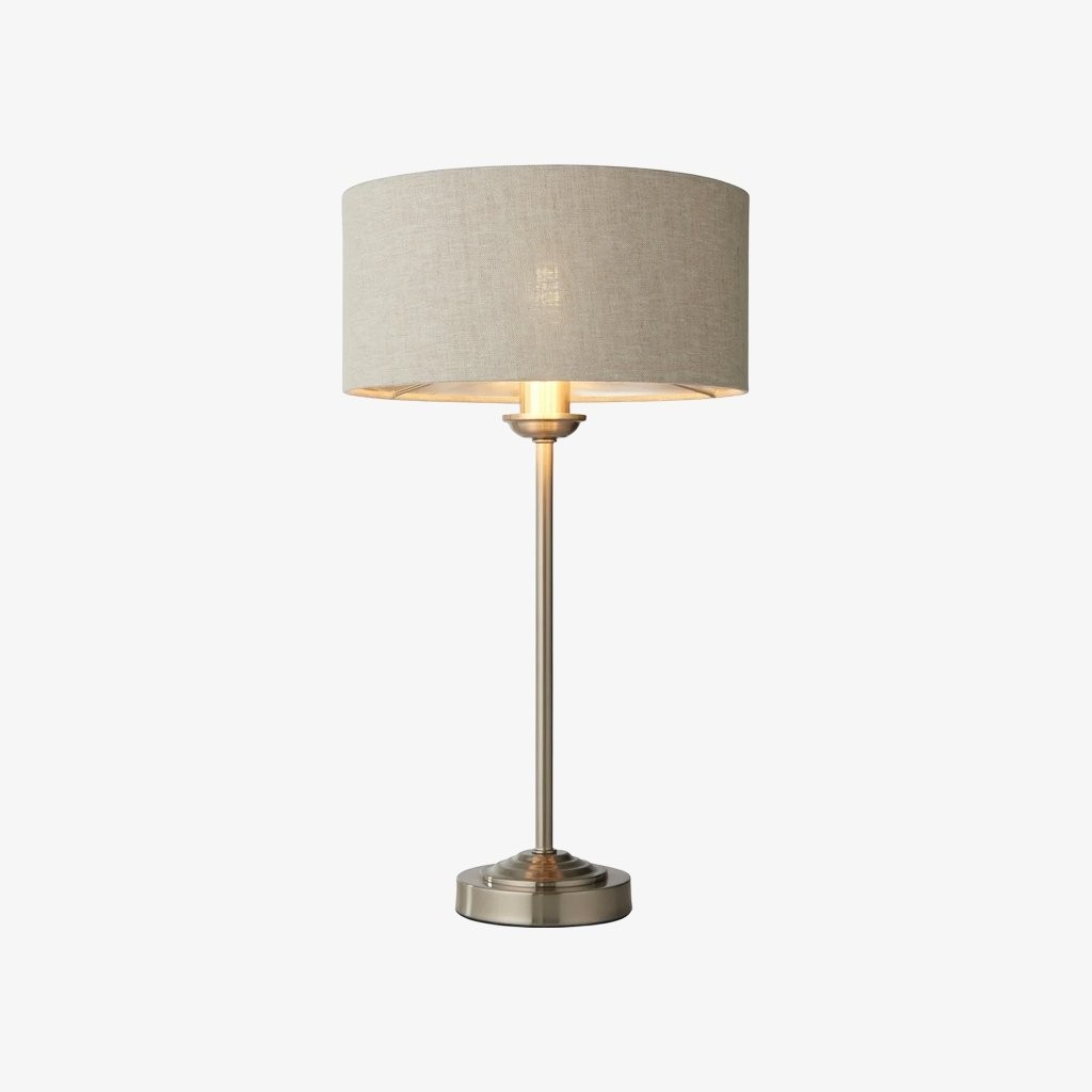 Tela 1‑Light and 3‑Light Table Lamp - Modern Linen & Metal for Living Room K1814