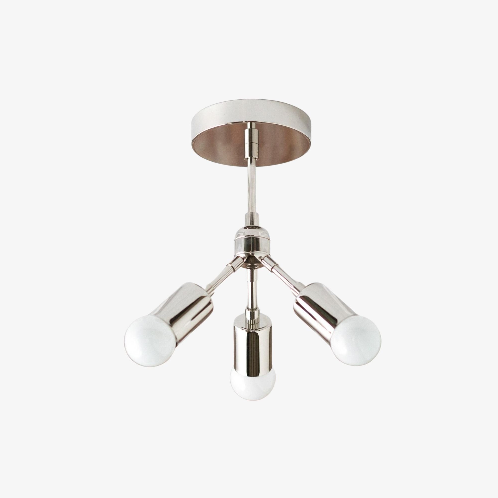 Mobilux Line Modern Brass Flush Mount - Minimalist Gold Ceiling Light for Bedroom K1454