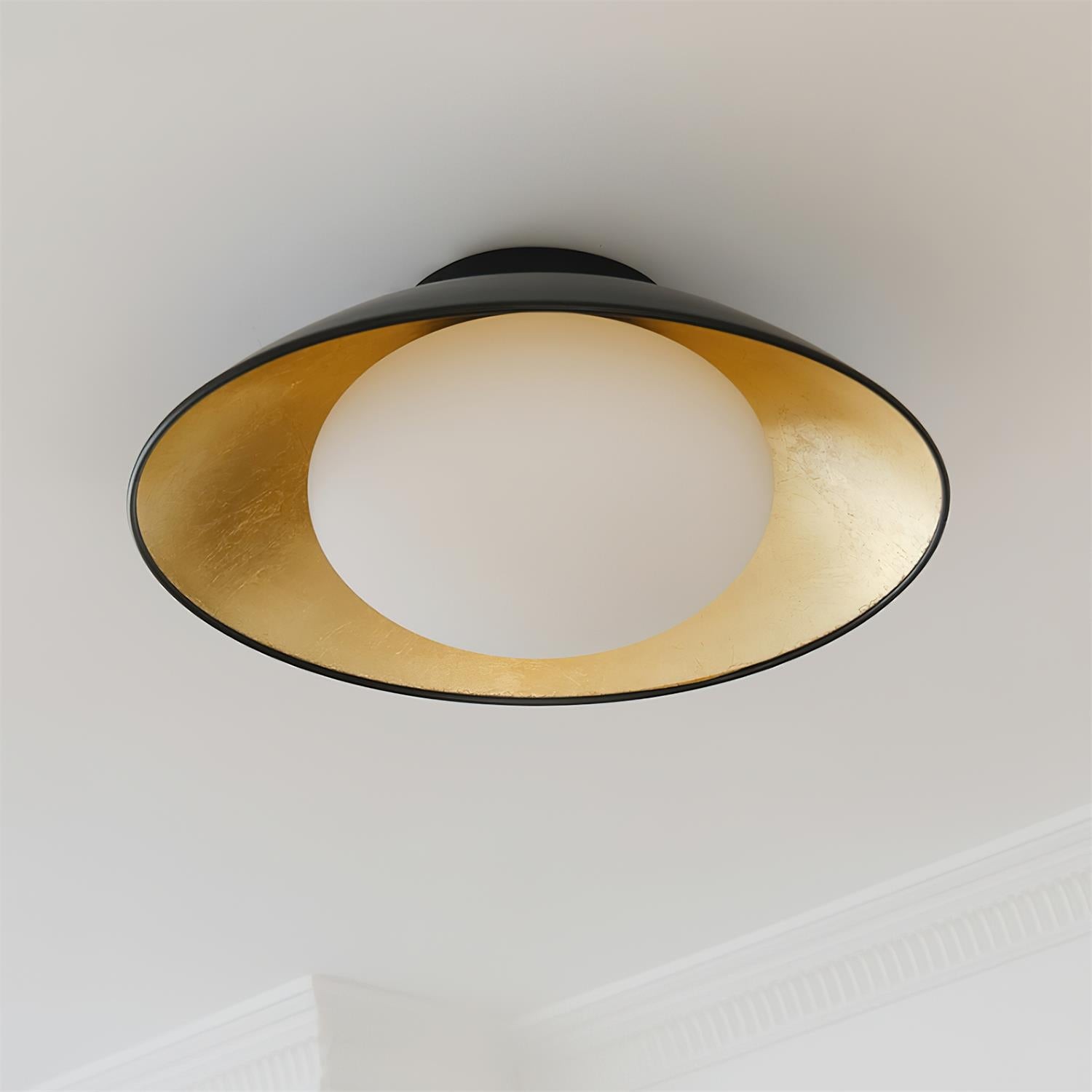 French Retro Flying Saucer Bowl Ceiling Light K502