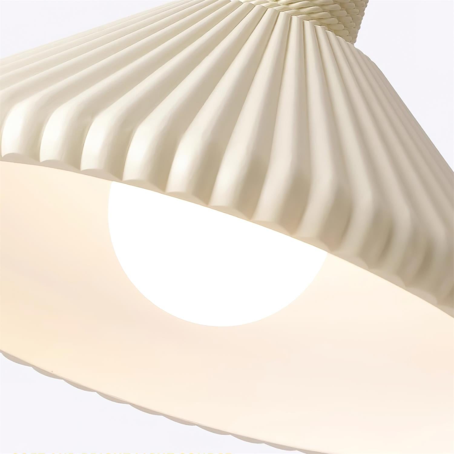 Cream Style Cone Striped Pendant Lamp K681