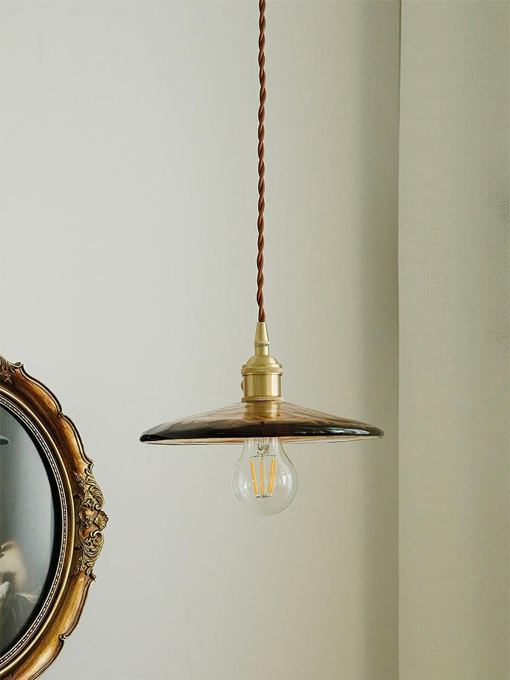 Brass Vintage Clear Glass Pendant Light K586
