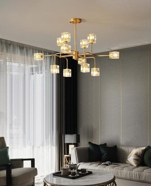 Square Crystal Chandelier/Brass Crystal Chandelier