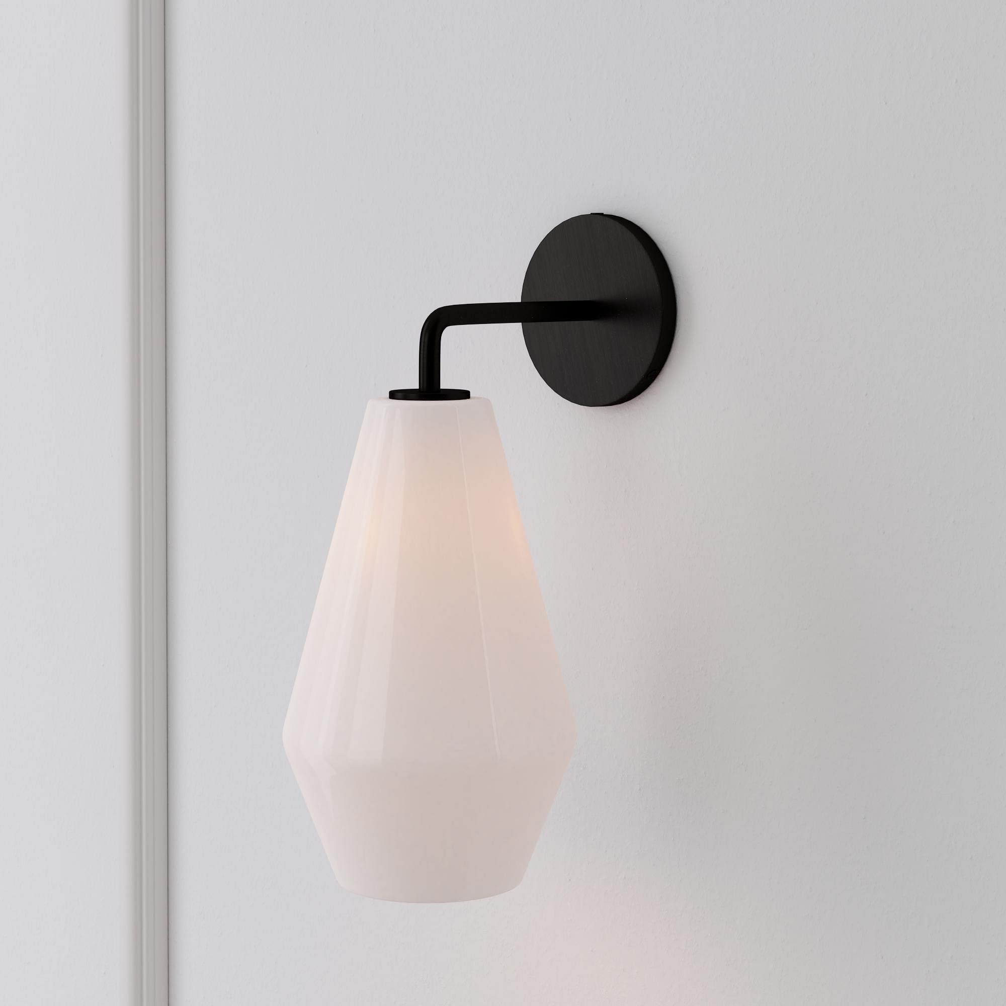 Merin Geometric Glass Wall Sconce - Minimalist Fixture for Bedroom K1402