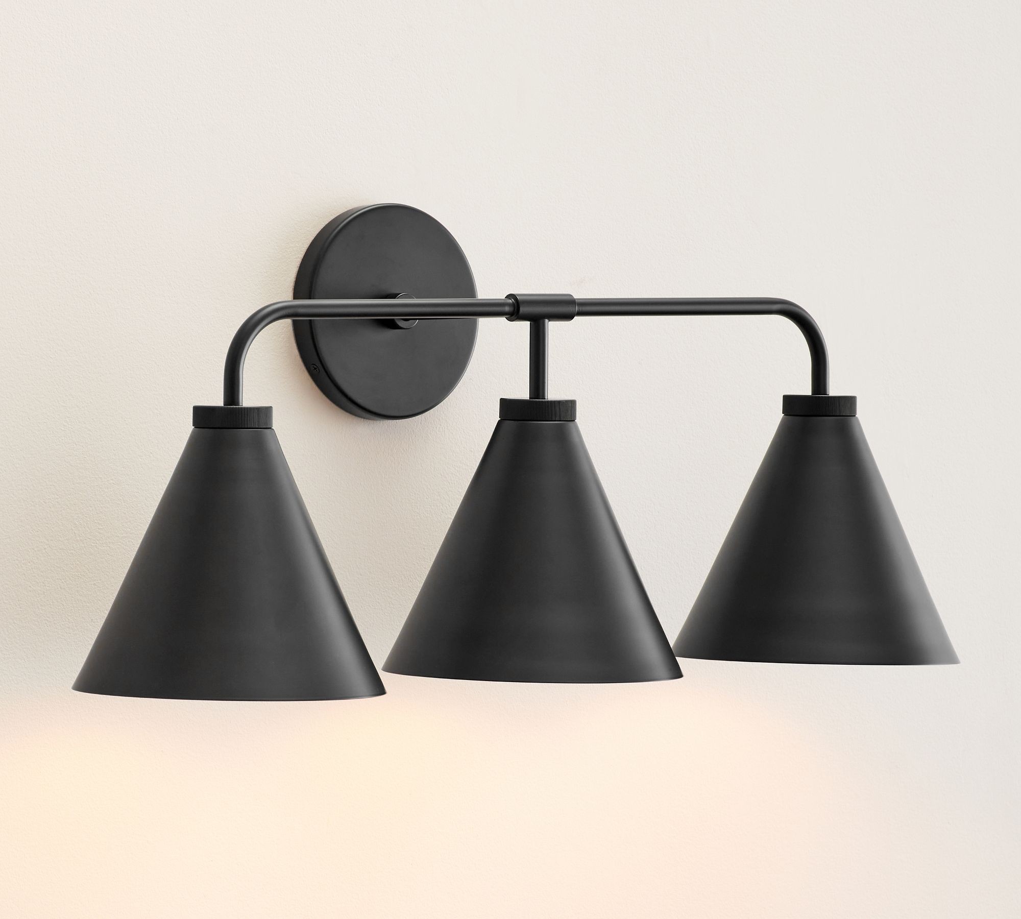 Korvi Iron Tapered Sconce Light - Wall Fixture in Black or Brass K1209