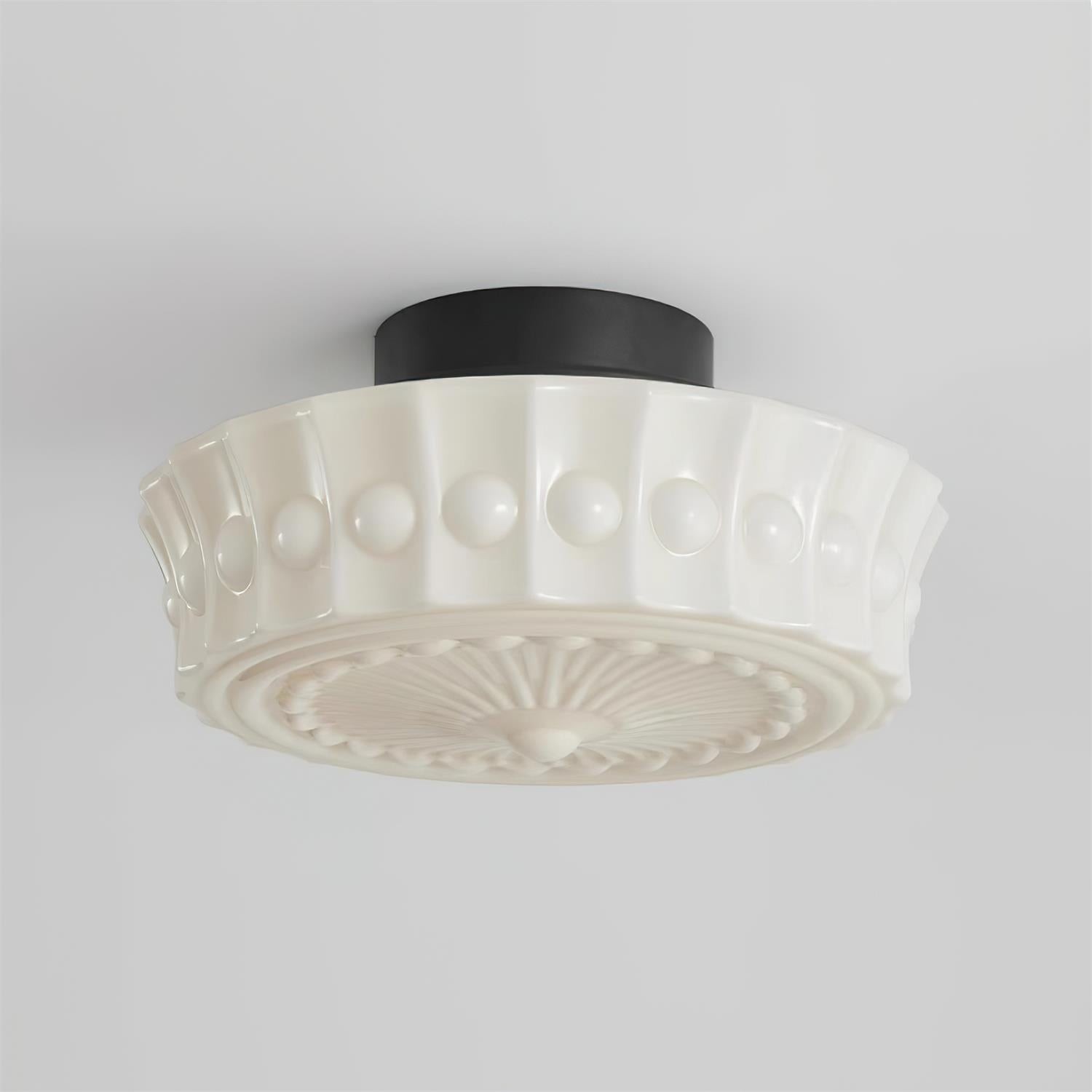Rigidus French Vintage Glass Cream Style Ceiling Light K431