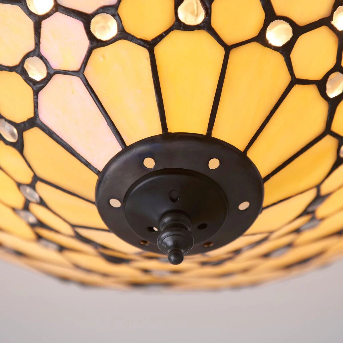 TF Pearl Handcrafted Tiffany Ceiling Light - Art Deco Stained Glass Light for Hallway or Living Room K1967