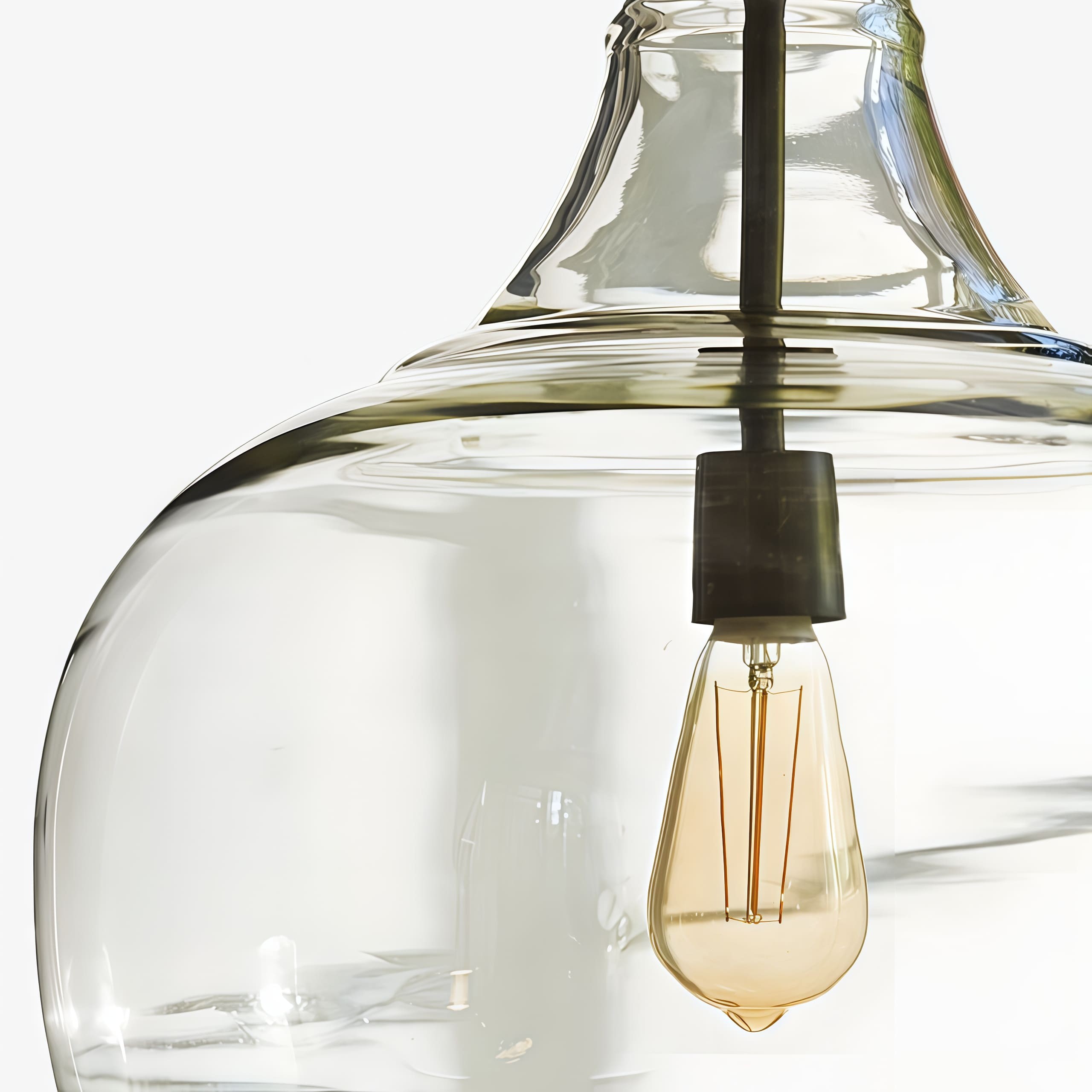 Lirra Handmade Glass Pendant Light - Industrial Bell Shade Lighting for Kitchen K2239