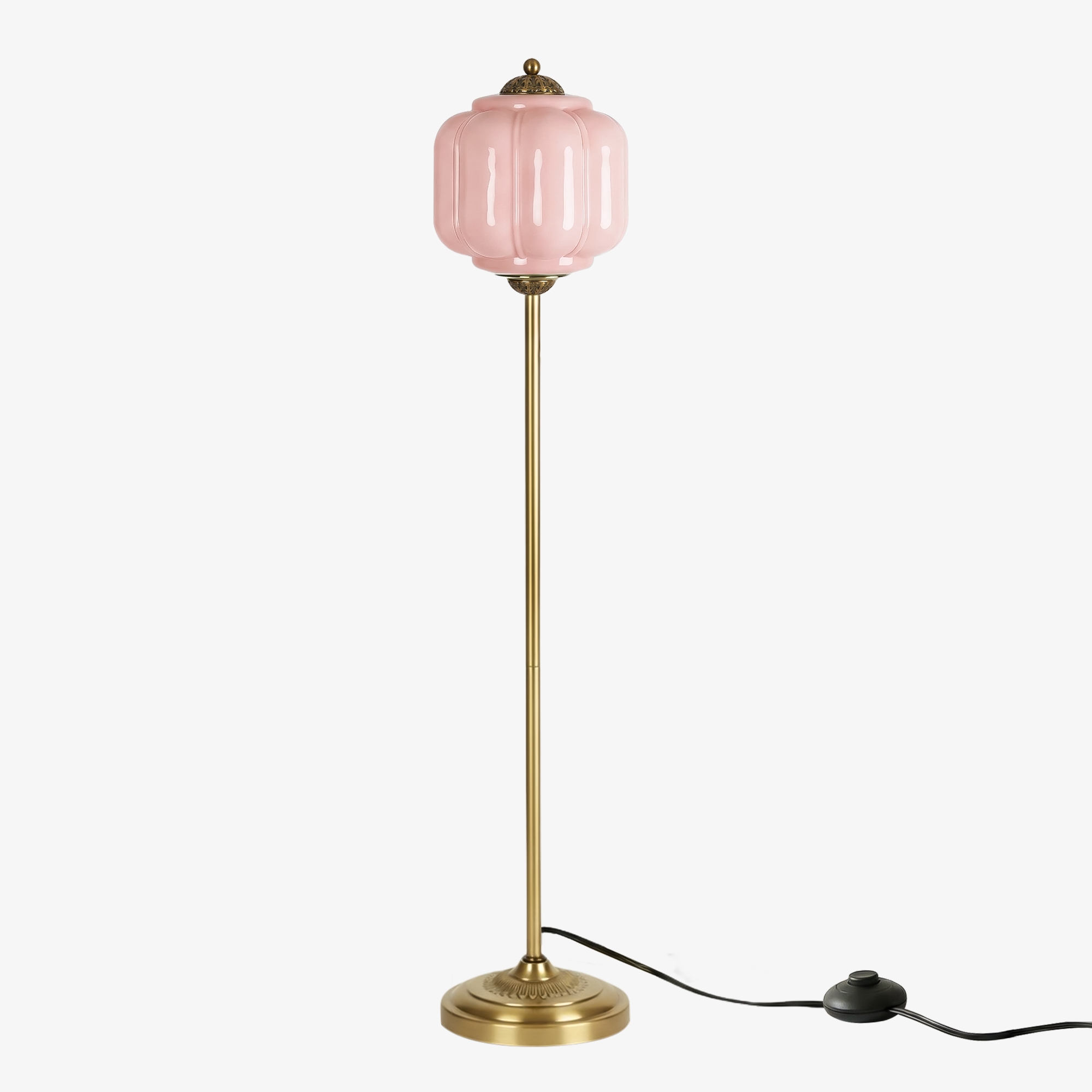 Eloise Handcrafted Retro Glass Floor Lamp - Lantern Form Floor Light for Reading Corners K2345