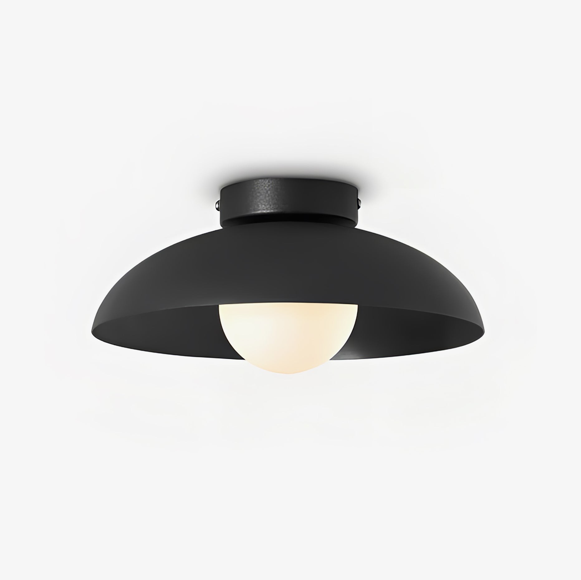 Matte Black Glass Dome Ceiling Lamp K419