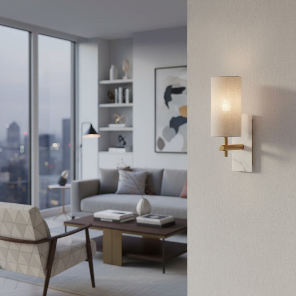 Minimalist Cylinder Linen Wall Lamp – Timeless Sconce for Bedroom & Hallway K1603