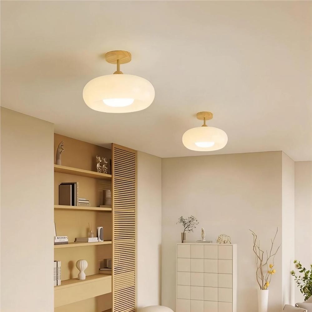 Vintage Bauhaus Style Glass Ceiling Light K56