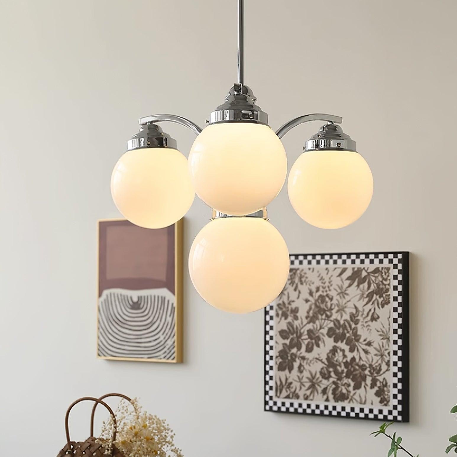 French Elegant Glass Orb Chandelier K596