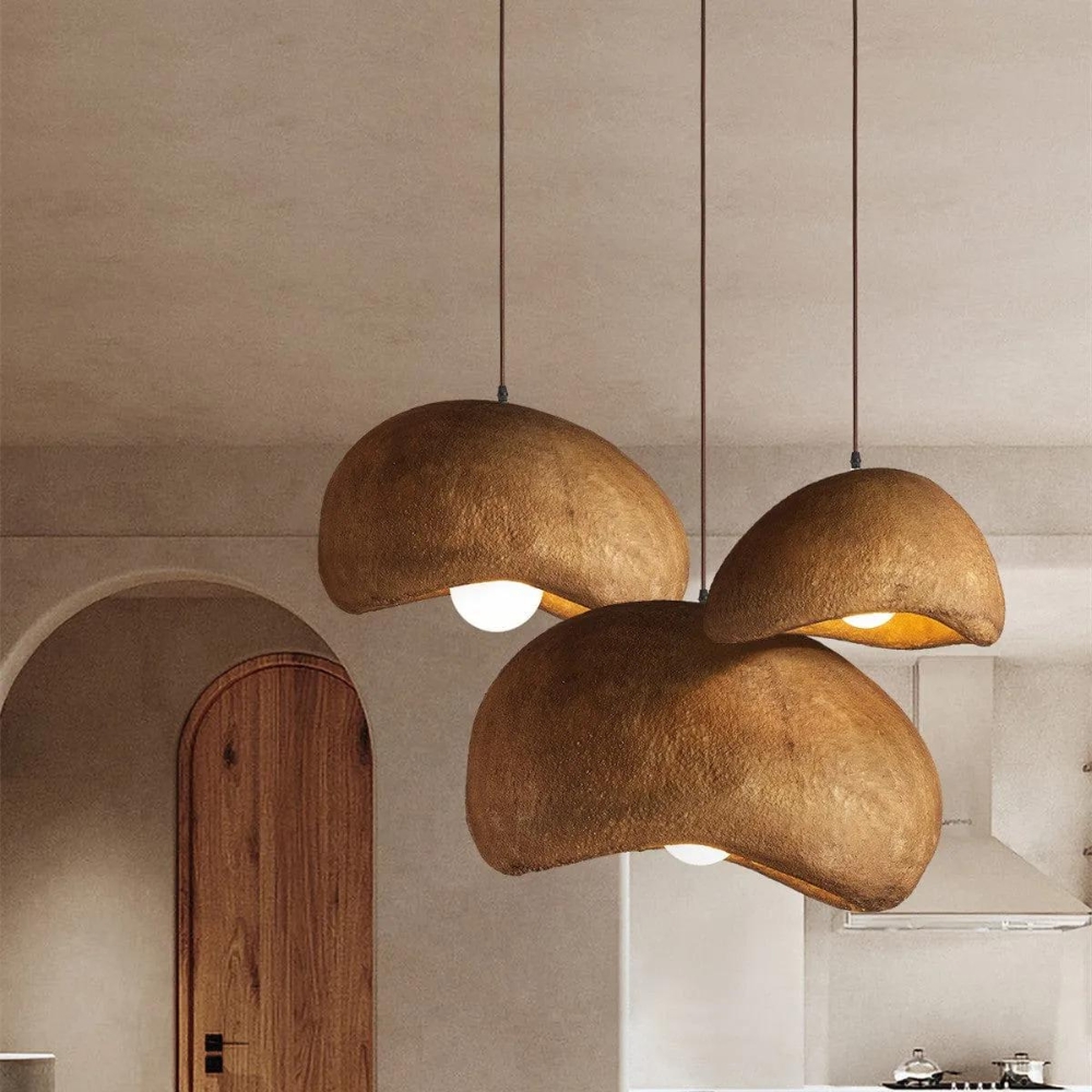 Wabi-Sabi Coffee Cloud Japandi Resin Pendant Light D824