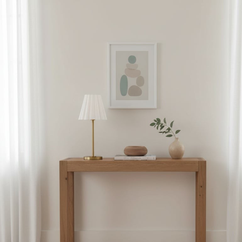 Ruffmeto Transitional Slim Table Lamp - Sculptural Shade Lighting for Living Room or Bedroom K1617