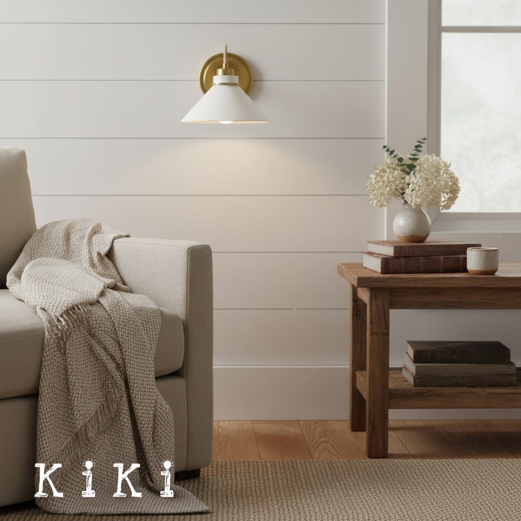 Aurenza Farmhouse Wall Sconce – Metal Or Glass Lighting for Entrance or Bedroom K1140