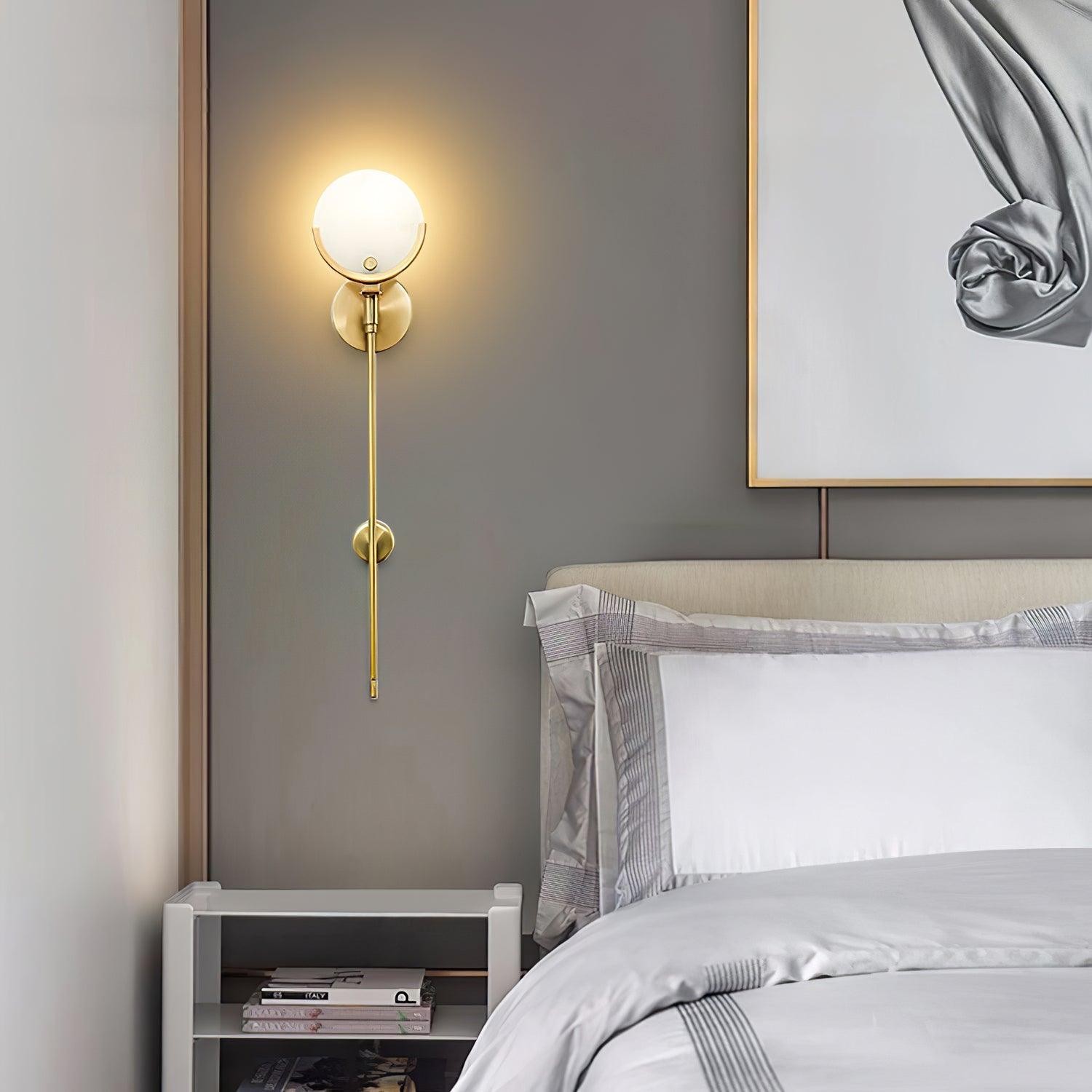 Metal Brass Spherical Bedroom Wall Lamp K247
