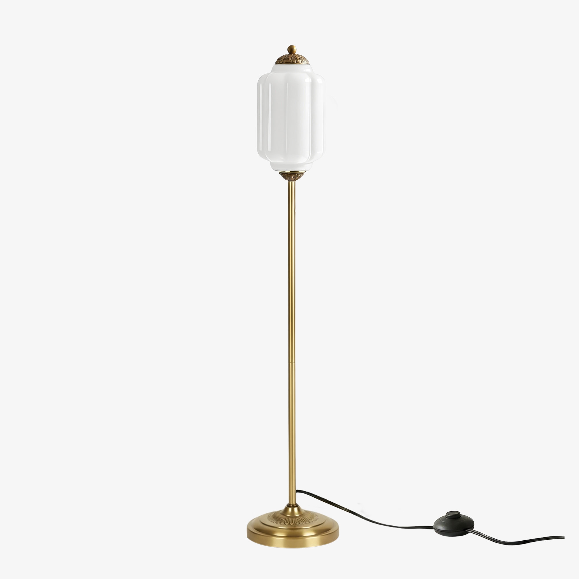 Eloise Handcrafted Retro Glass Floor Lamp - Lantern Form Floor Light for Reading Corners K2345