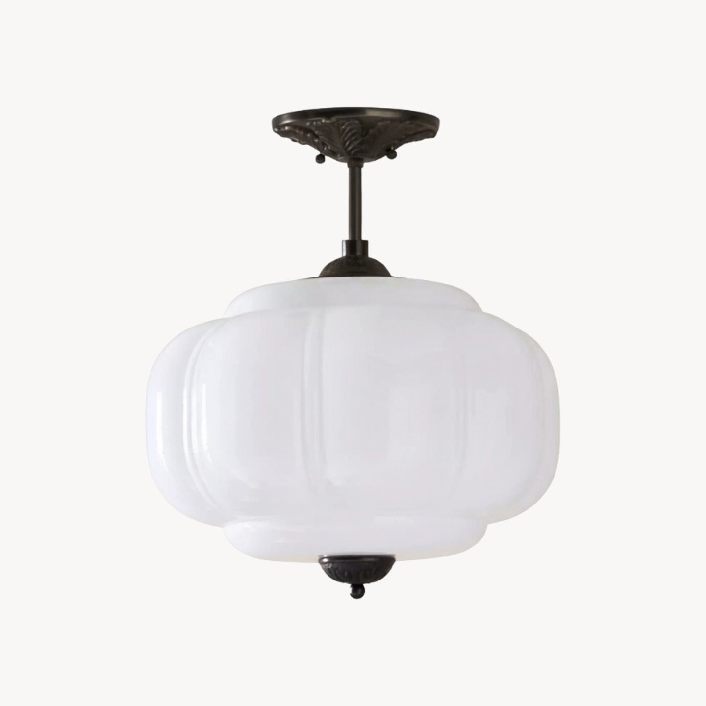Eloise Classic Glass Pendant Light - Retro Glass and Metal Hanging Lamp for Kitchen Island Cafe K1475