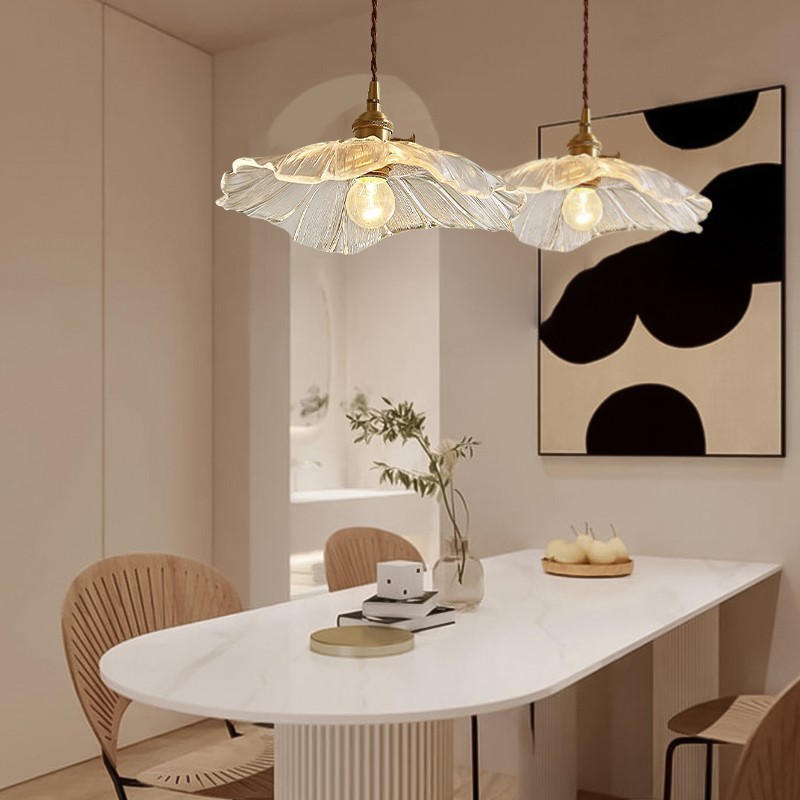Lotus Retro Glass Pendant Light For Kitchen