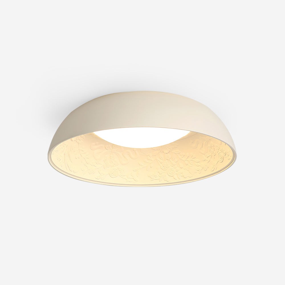 French Romantic Carved Round LED Ceiling Lamp K471