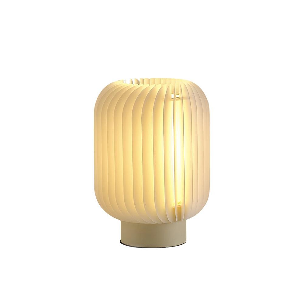 Round Translucent Pleated Table Lamp Suitable For Living Room K600