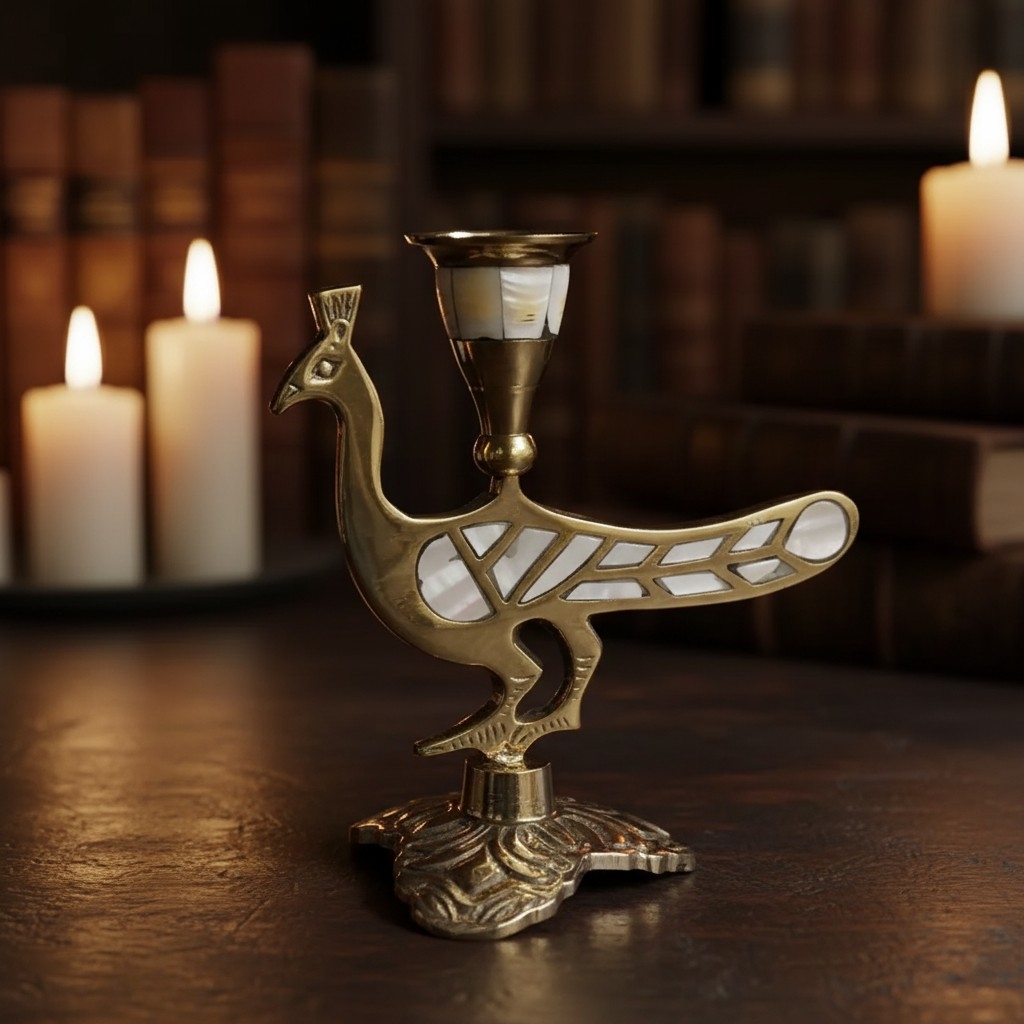 Ossik Veld Vintage Nordic Shell and Cow Bones Candle Holder for Dining Table K2363