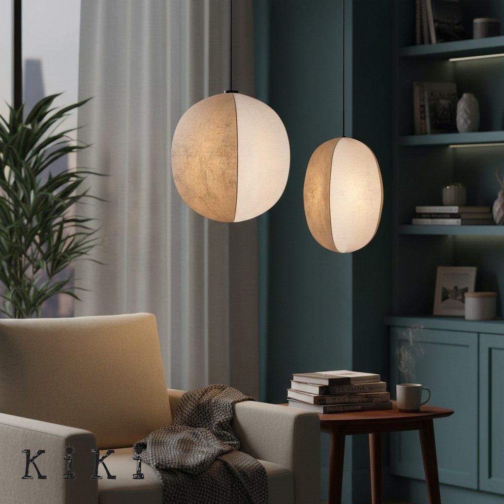 Diora Modern Silk Finish Pendant Lamp - Wabi Sabi Style Lighting for Interiors K1760