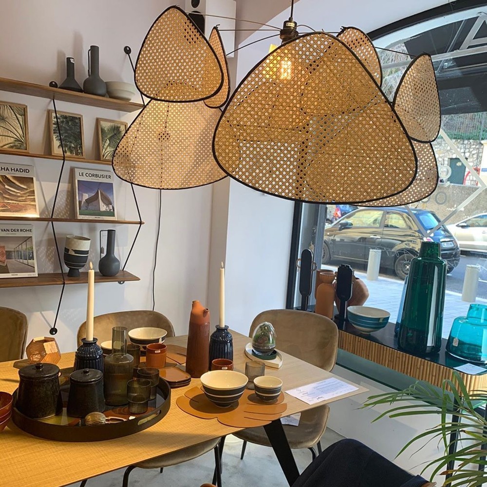 Screen Cannage Pendant Light - Boho Chic Wall Light for Dining Room