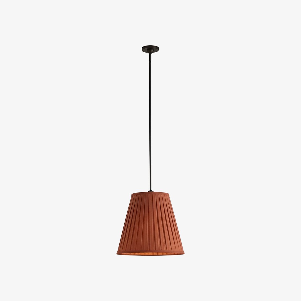 Luvora Refined Fabric Pendant Light – Pleated Textile Shade with Iron Base K1303