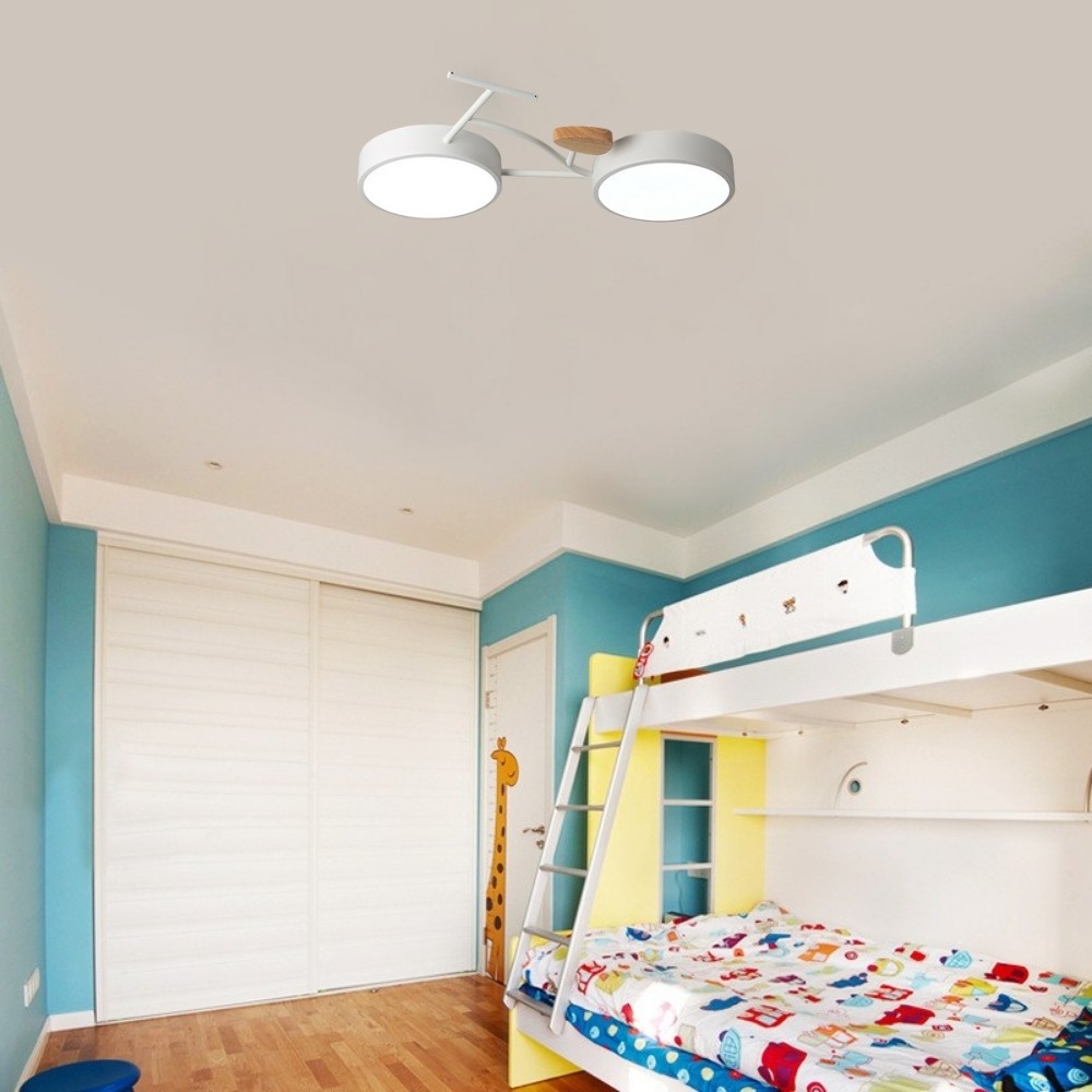 Bicycle Round Wood Led Ceiling Light For Kids Room K940