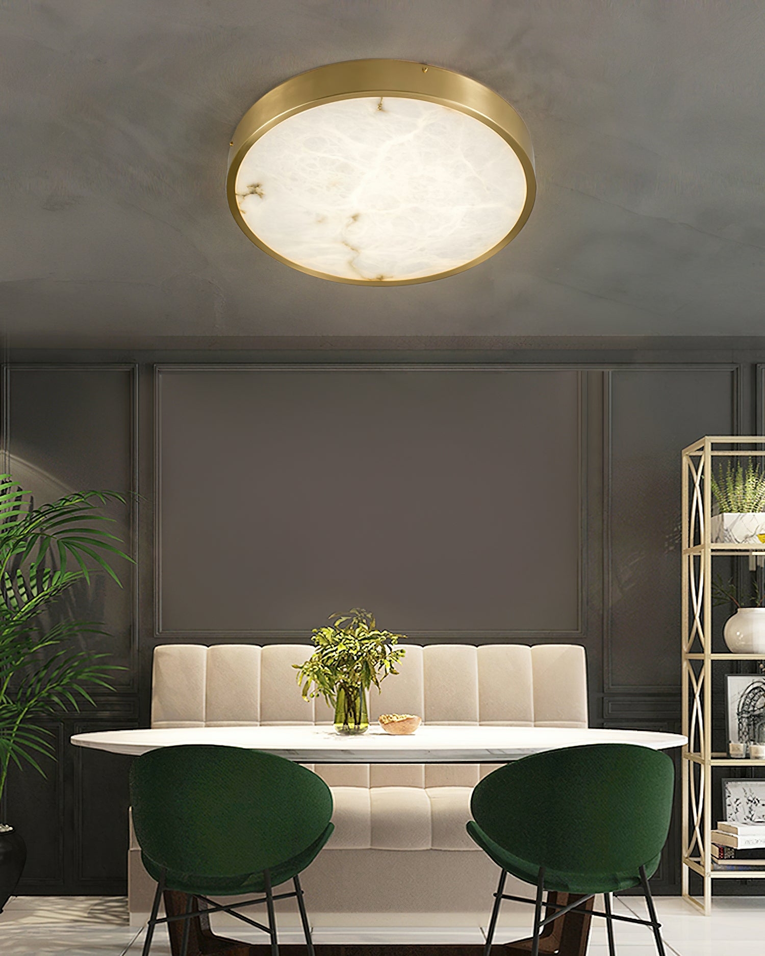 Geometric Alabaster Recessed Ceiling Light D431