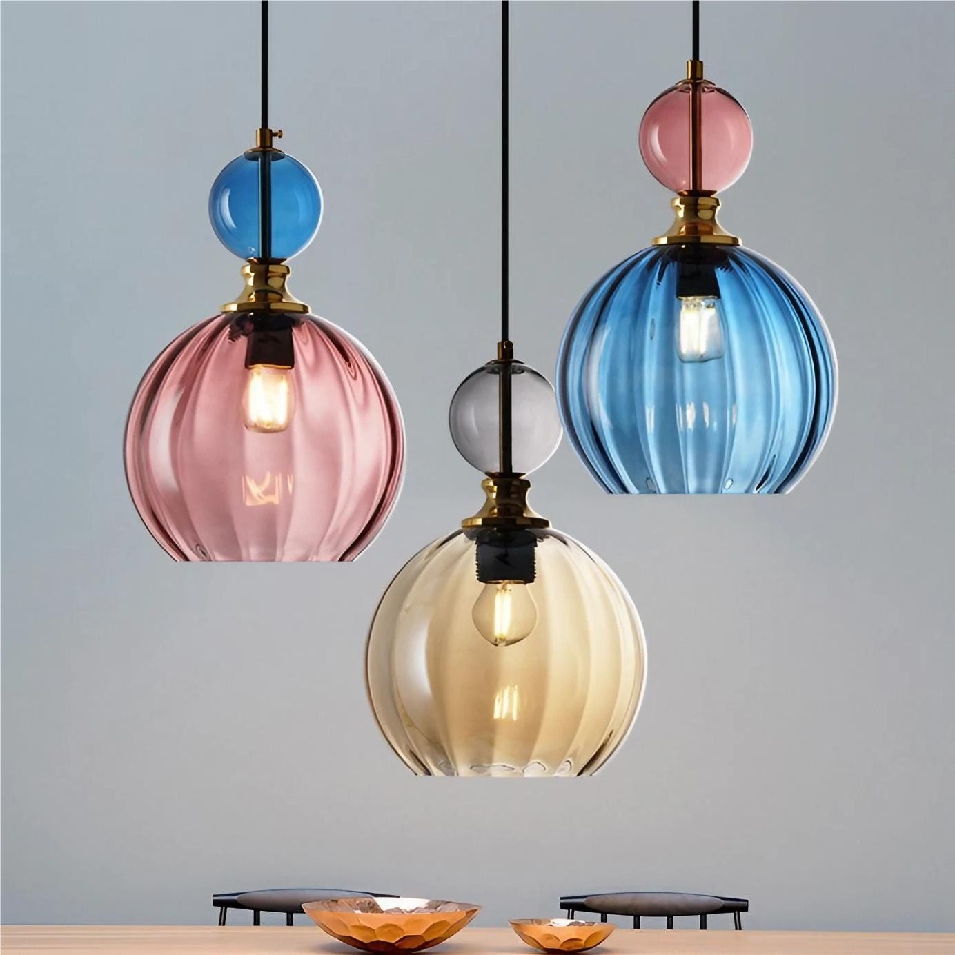 Modern Stained Glass Globe Pendant Light K74
