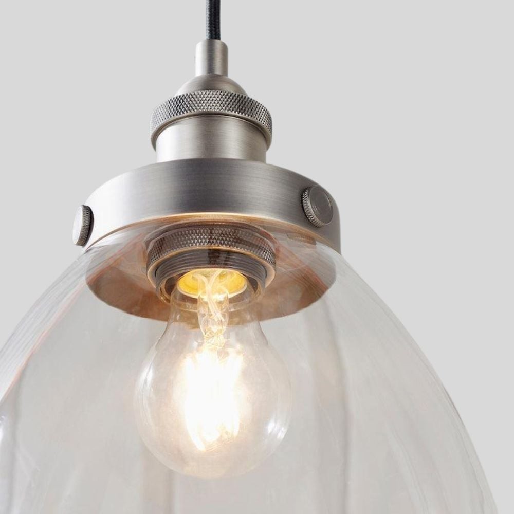 Novera Art Deco Dome Adjustable Height Glass Shade Pendant Light for Living Room K1980