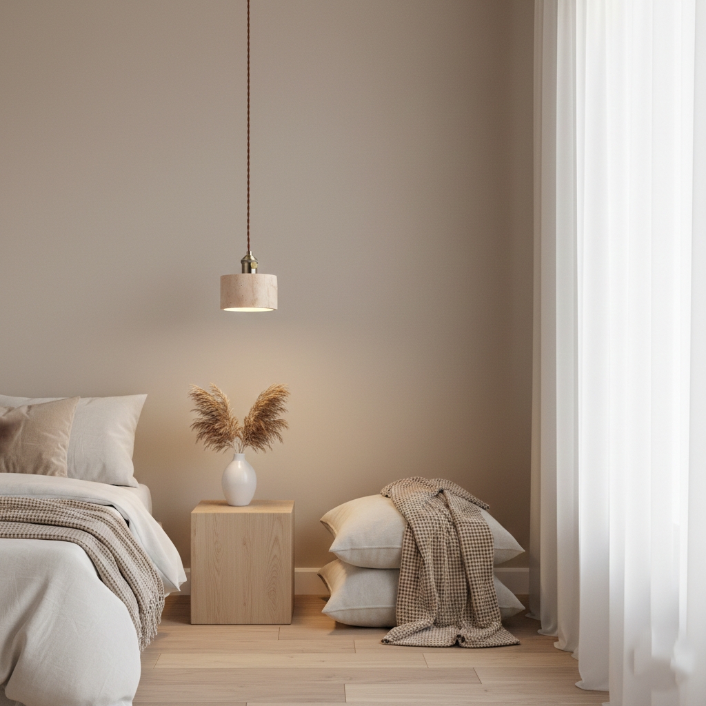 Alagusmo Minimalist Travertine Pendant Light D892