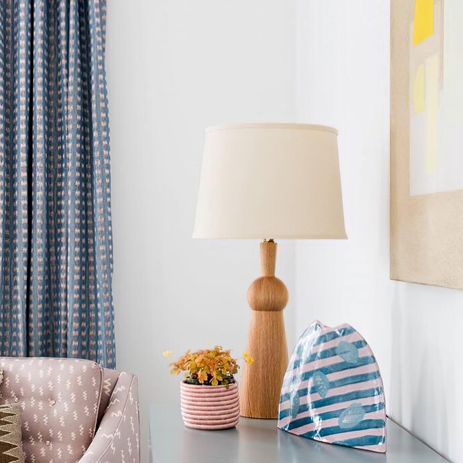 Nordic Retro Solid Wood Fabric Table Lamp K256