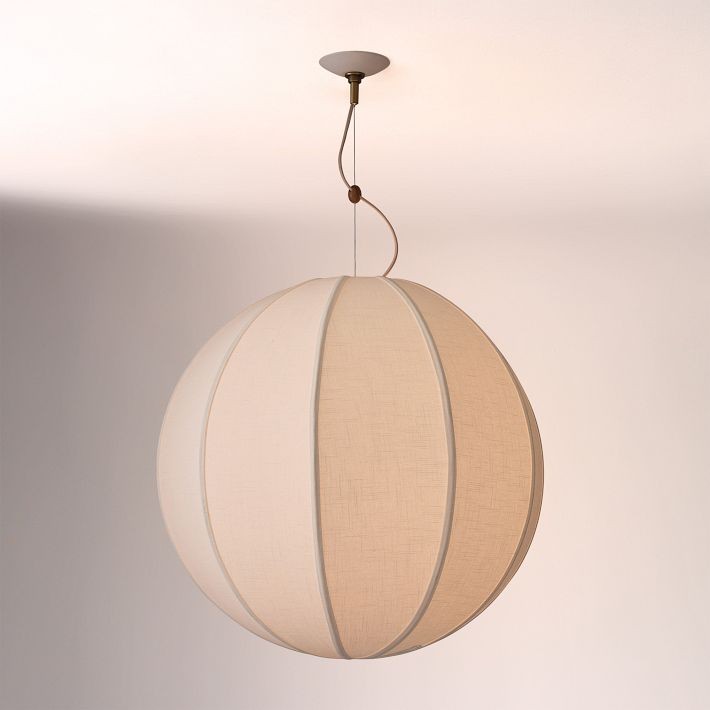 Alvian Pendant Light - Linen Shade with Adjustable Height for Cozy Dining K1384