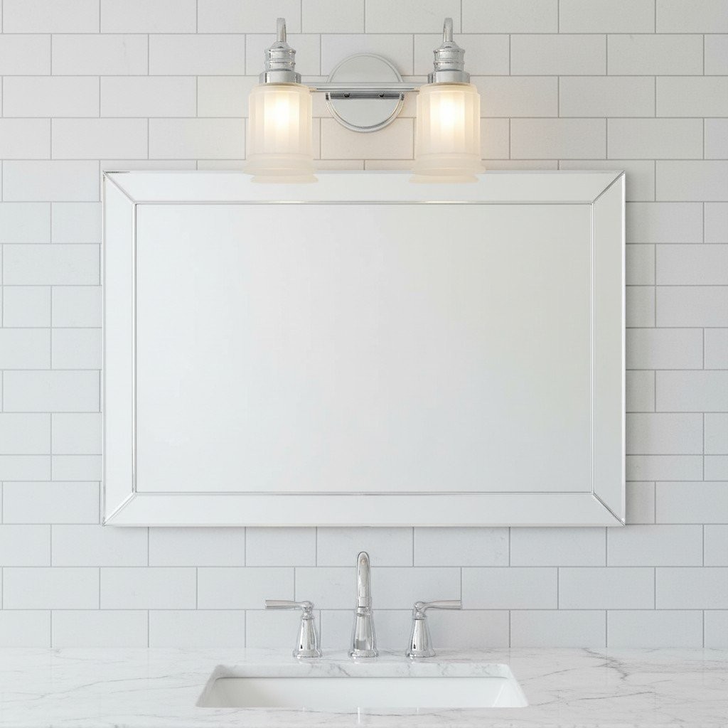 Lirra Bathroom Metal Wall Lamp with Glass Shade - Damp Rated Wall Sconce K2027