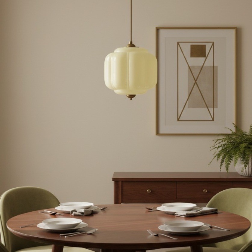 Retro Eloise Milk Glass Pendant Light For Kitchen K946