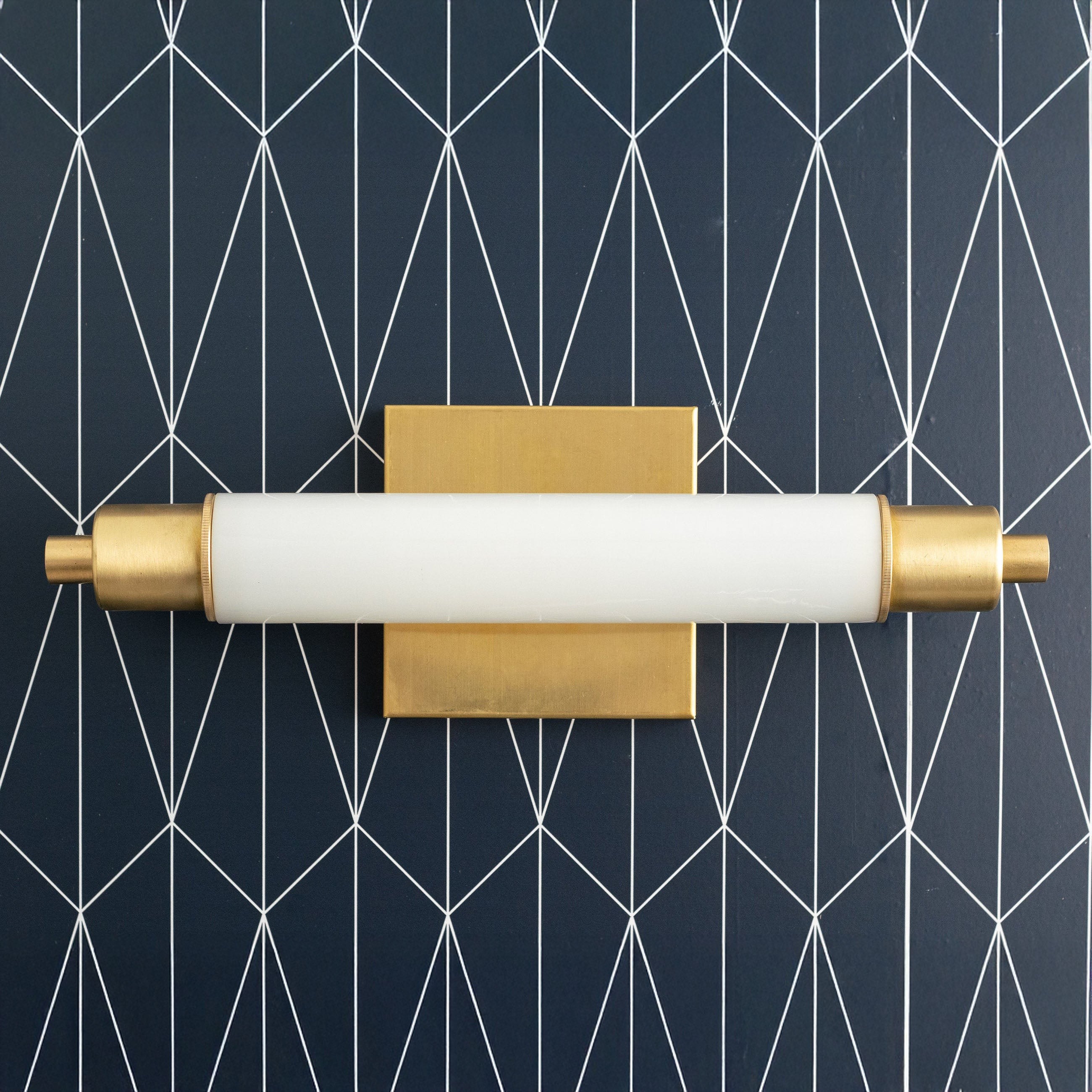 Ornato Luxe Modern Vanity Sconce - Art Deco Wall Light with Cylinder Shade K1520