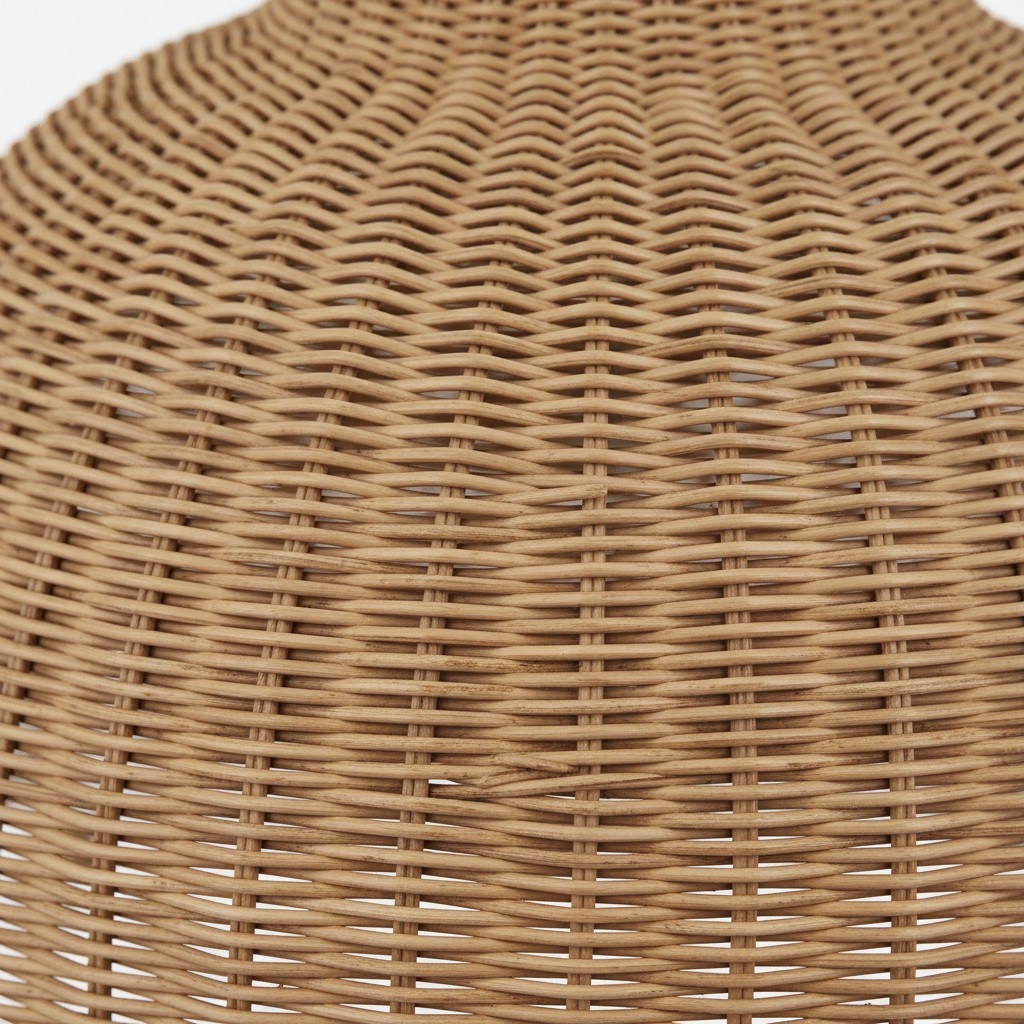 Welanery Dome Pendant Light - Modern Rattan Shade Lamp for Dining Room K2403
