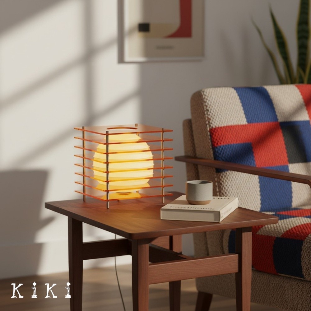 Afterglow Geometric Cube Sphere Table Lamp - Modern Acrylic Accent Light for Bedroom Decor K2078