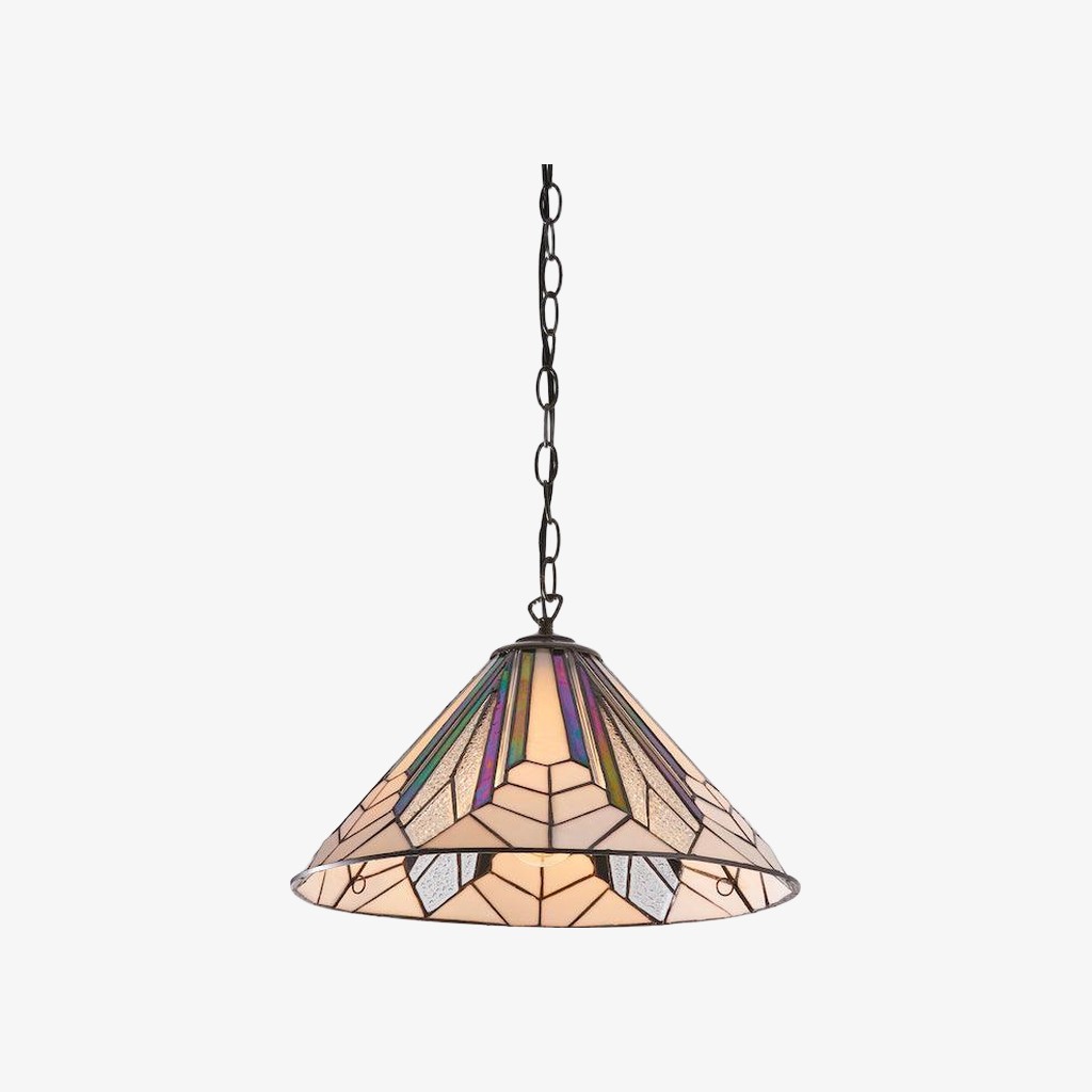 TF Astoria Tiffany Ceiling Pendant - Dimpled Geometric Glass Design for Living Room K2009