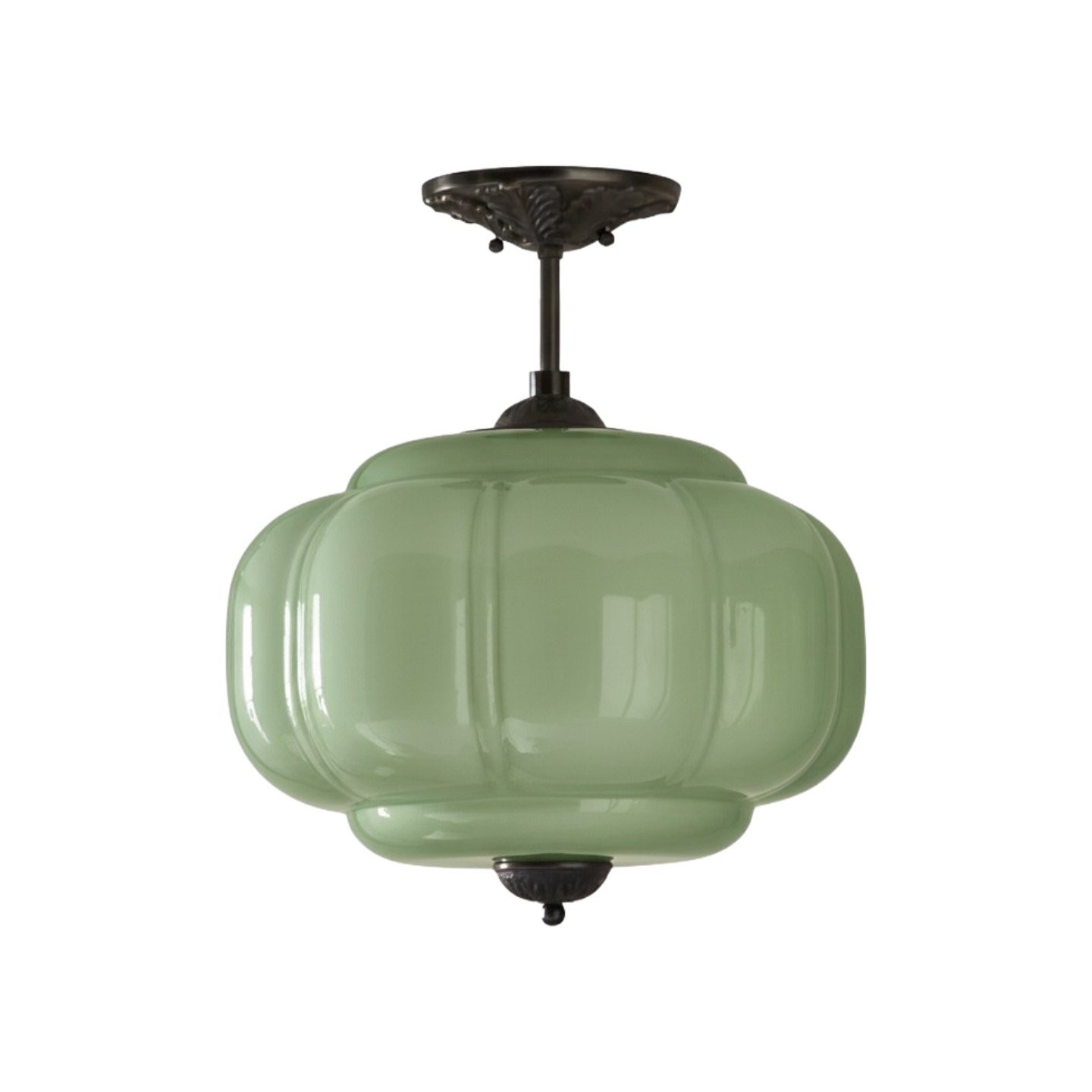 Eloise Classic Glass Pendant Light - Retro Glass and Metal Hanging Lamp for Kitchen Island Cafe K1475