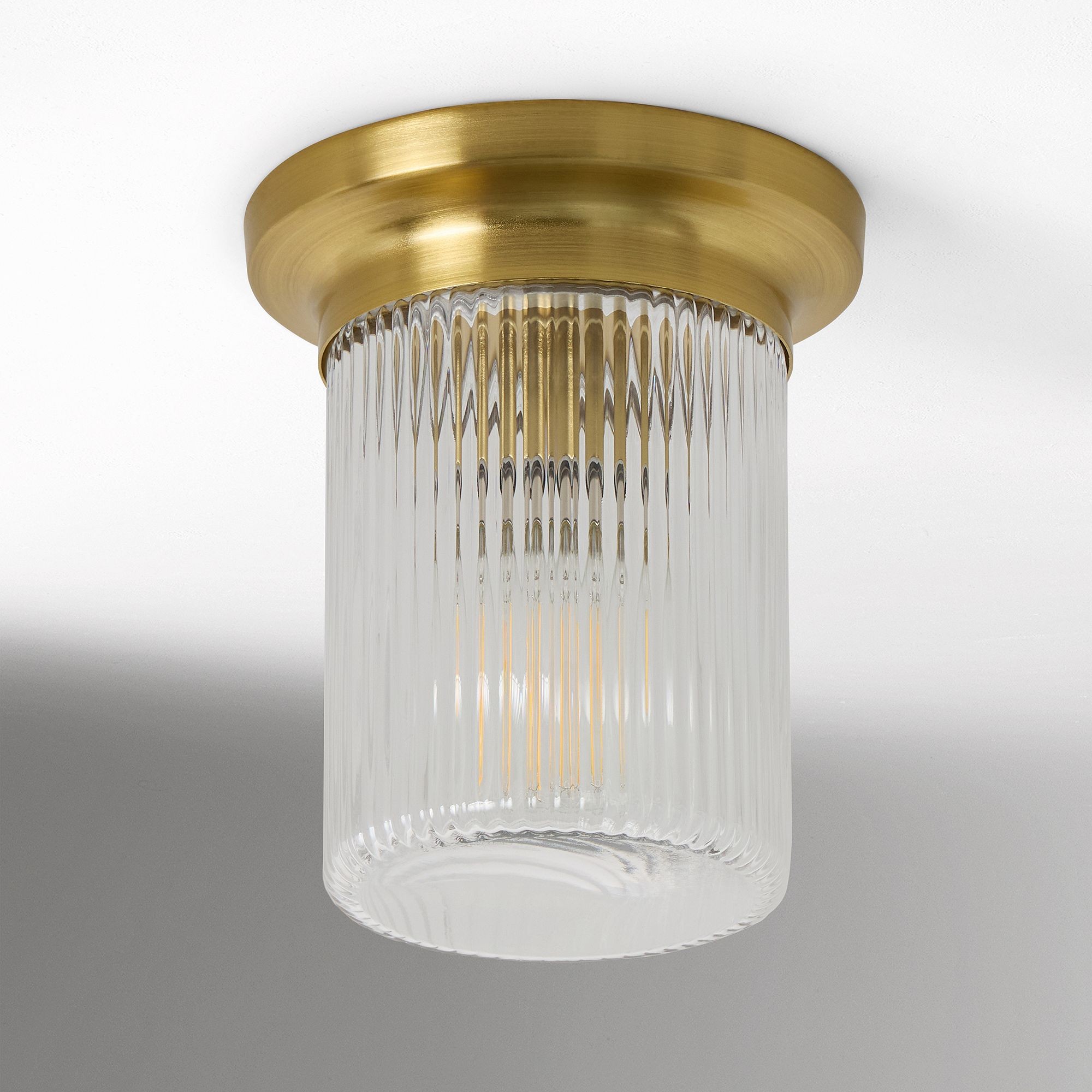 Rivora Fluted Glass Flush Mount – Ribbed Durable Ceiling Light K1336