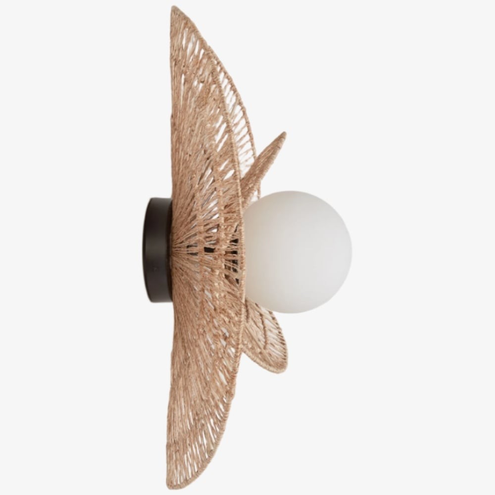 Florevian Woven Wall Sconce - Two Tier Jute Wall Sconce for Living or Bedroom K1633