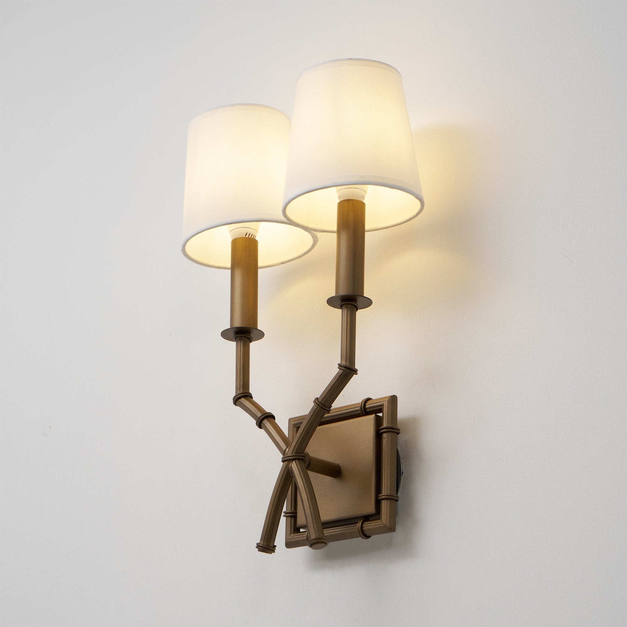 Double Arm Bamboo Sconce D586